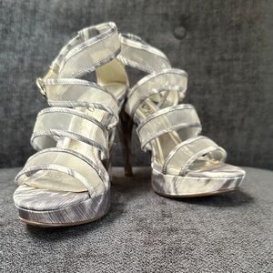 Velvet Heart Metallic Strappy Heels
